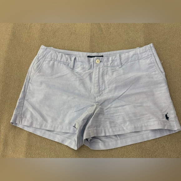 Polo Ralph Lauren Pants - Polo Ralph Lauren Cotton Oxford Chino Short Shorts Preppy Women's Light Blue 10
